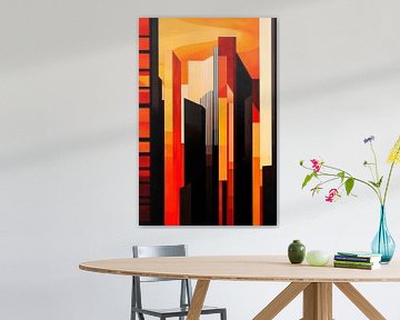 Stedelijke silhouetten in de avondgloed van Poster Art Shop