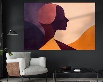 Stylised profile view in earth tones by Poster Art Shop