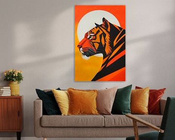 Tiger in the sunset - play of colours by Poster Art Shop