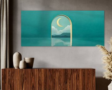 Traumhafte Tür zum Mondlicht – Minimalistisch von Poster Art Shop