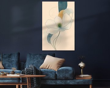 Delicate bloesem met zachte kleuren - aquarel van Poster Art Shop