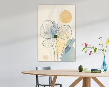 Delicate linear flower with soft colours by Poster Art Shop