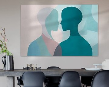 Un tête-à-tête aux couleurs douces sur Poster Art Shop