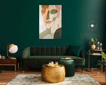 Abstract portret in zachte kleuren