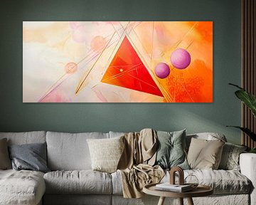 Harmonie géométrique dans des couleurs chaudes sur Poster Art Shop