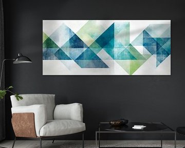 Geometric harmony in blue and green by Poster Art Shop