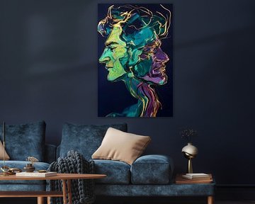 Facial dialogue in bright colours by Poster Art Shop