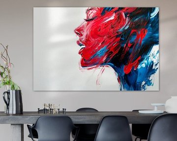 Colourful portrait of a woman in profile by Poster Art Shop