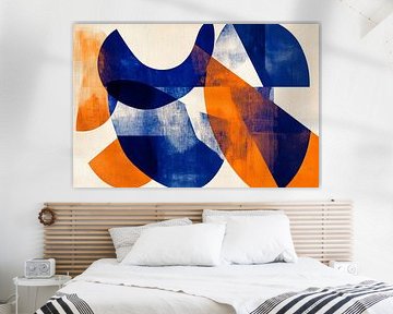 Dynamic shapes in blue and orange by Poster Art Shop