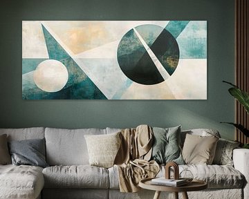 Geometrische compositie in zachte tinten van Poster Art Shop