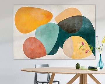 Abstracte vormen in zachte kleuren van Poster Art Shop