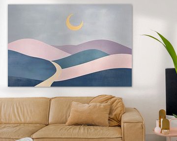 Mondnacht über sanften Hügeln von Poster Art Shop