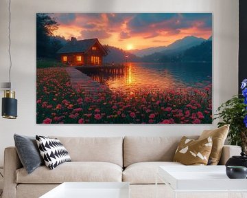 sunset on the lake