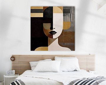 TW living - woman in Ton Sur Ton - Abstract portret by TW living