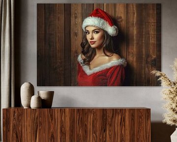 mooi meisje met kerstman kostuum van hisam colours