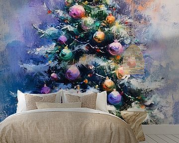 Kleurrijke kerstboom