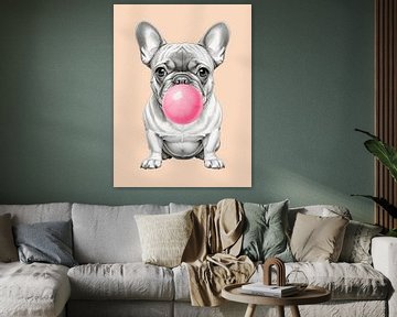 Frecher Hund mit Kaugummi
