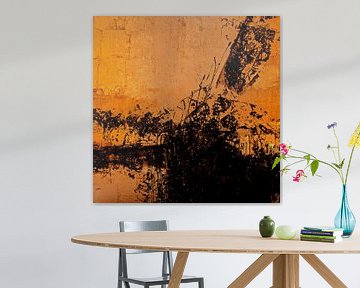 oranje zwart abstract van Ela Szczepaniak