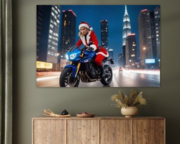 beautiful girl with santa claus costum by hisam colours