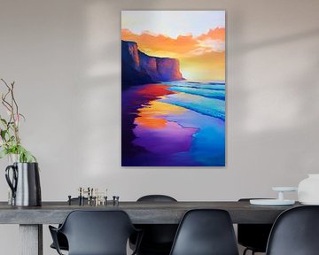 Evening coastal landscape in a play of colours by Poster Art Shop