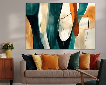 Abstracte kleuren dansen in de ruimte van Poster Art Shop