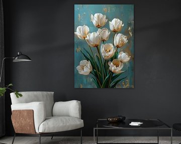 Witte Tulpen | Serene Beauty, Golden Touch van I ❤ Bloemen