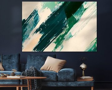 Abstract colour explosion in green and beige by Poster Art Shop