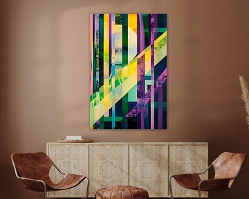 Abstract blaze of colour with geometric shapes by Poster Art Shop