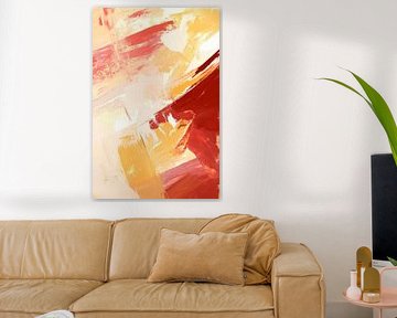 Abstrakte Farbkomposition in Rot-Gelb von Poster Art Shop
