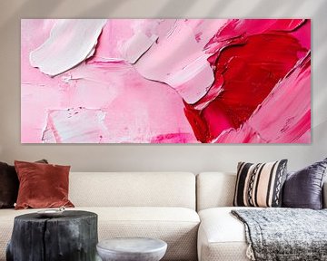 Abstracte kleurencompositie in roze-rood van Poster Art Shop