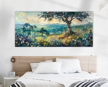 Landschap | Blooming Serenity van Abstract Schilderij