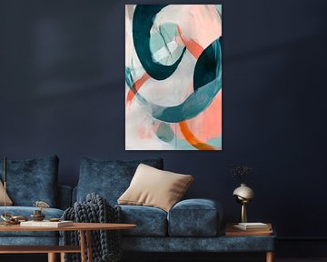 Spirales de couleurs abstraites dans des tons doux sur Poster Art Shop