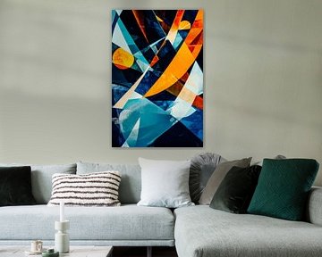 Abstract colour symphony in blue-orange by Poster Art Shop