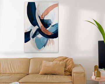 Formes abstraites en bleu et beige sur Poster Art Shop