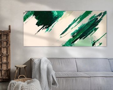 Symphonie de couleurs abstraites en vert et beige sur Poster Art Shop