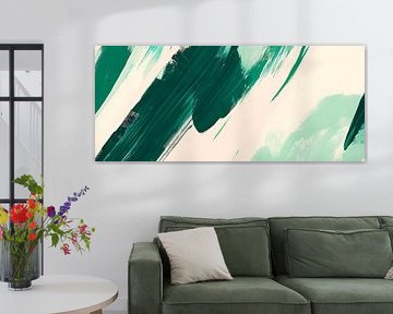 Des tons verts abstraits sur un fond doux sur Poster Art Shop