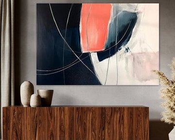 Abstract composition in blue and red by Poster Art Shop