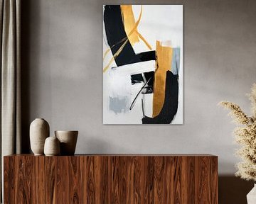 Abstract composition in black and gold by Poster Art Shop
