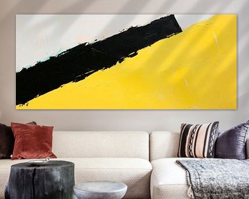 Abstrakte Komposition in Gelb und Schwarz von Poster Art Shop