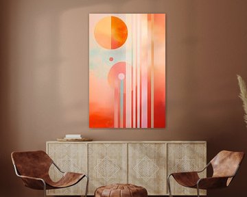 Abstracte compositie in warme tinten van Poster Art Shop