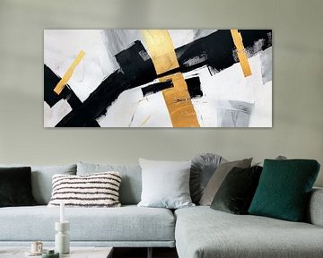 Abstract composition with gold and black by Poster Art Shop