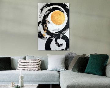 Abstracte compositie met gouden accenten