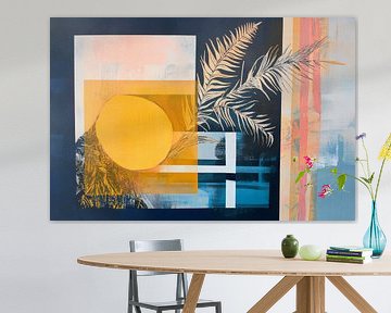 Composition abstraite avec soleil et feuillage sur Poster Art Shop