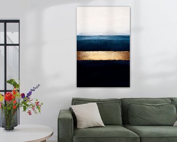 Abstract landscape with gold line by Poster Art Shop