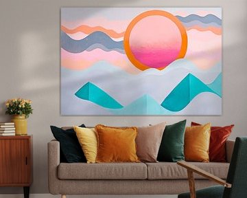 Abstract landscape with sunrise by Poster Art Shop