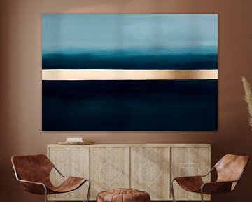 Abstract landscape with golden stripe by Poster Art Shop