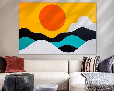 Voorbeeld van het werk in een kamer