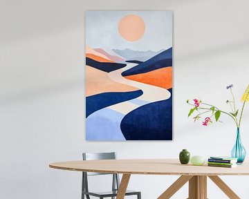 Abstract landschap met zachte kleuren van Poster Art Shop