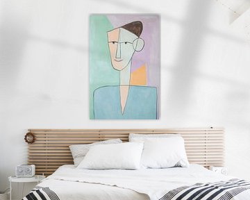 Étude de portrait abstrait aux couleurs douces sur Poster Art Shop