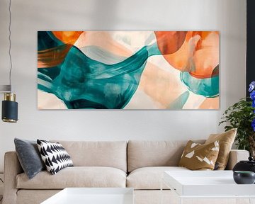 Abstracte golven in zachte kleuren van Poster Art Shop